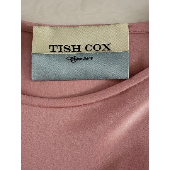 Tish Cox Mini Dress Small Pink One Shoulder Draped Asymmetrical Made in Dallas - Picture 9 of 13